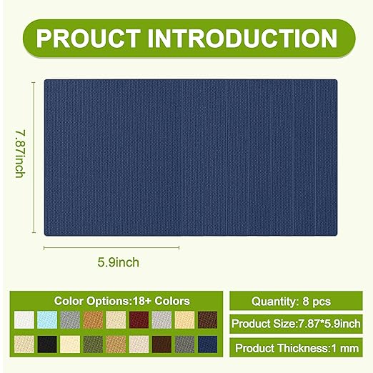 Besezx Canvas Repair Patch,Outdoor Gear Patch, 7.87x5.9 Inches 8PCS,Waterproof Self-Adhesive Fabric Repair Tape for Repairing Boat Covers,Sun Shades,Sofas,Tents,Lounge Chairs,Awnings (Dark Blue)
