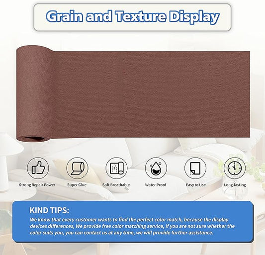 KING MOUNTAIN Canvas Repair Tape,Outdoor Gear Patch, 4×63 Inches,Waterproof,Self-Adhesive for Repairing Boat Covers,Sun Shades,Sofas,Tents,Lounge Chairs,Awnings (Brown)