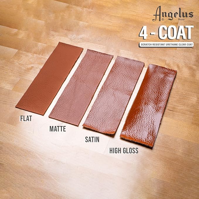 Angelus 4-Coat Clear Urethane Leather Top Coat Finisher (Satin, 1oz)