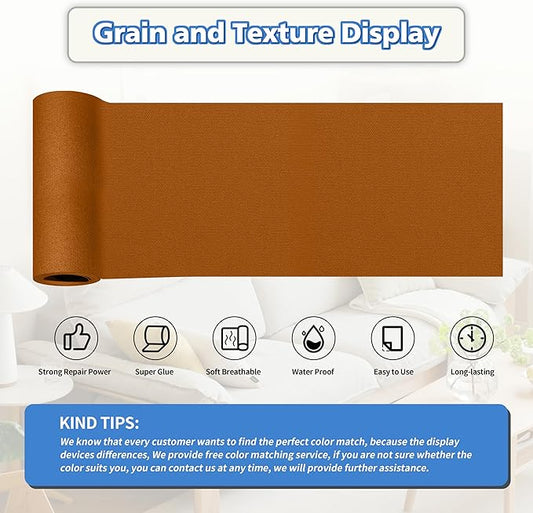 KING MOUNTAIN Canvas Repair Tape,Outdoor Gear Patch, 4×63 Inches,Waterproof,Self-Adhesive for Repairing Boat Covers,Sun Shades,Sofas,Tents,Lounge Chairs,Awnings (Yellow Brown)