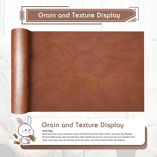 KING MOUNTAIN Leather Repair Patch,16 x 60 Inches self Adhesive Leather Repair Tape for Damaged Leather Furniture, Sofa Seating,Car Seats, Leather Goods(Classic Brown)