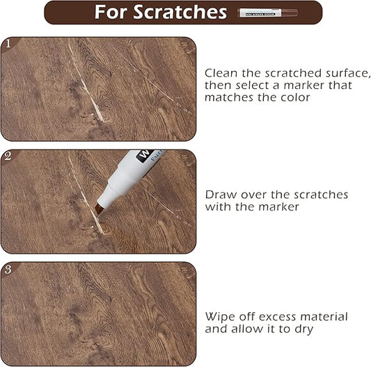 Oriflame Wood Furniture Markers Touch Up: 12-Color Wood Stain Pens Repair for Scratches/Stains in Floors/Table/Cabinets/Desks/Bedposts/Door(Hardwood/Laminate)