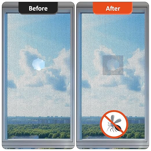Secopad Grey Screen Repair Tape, 2" X 180" (15FT) Window Screen Door Repair Kit, Strong Adhesive Fiberglass Patch Tape Mesh