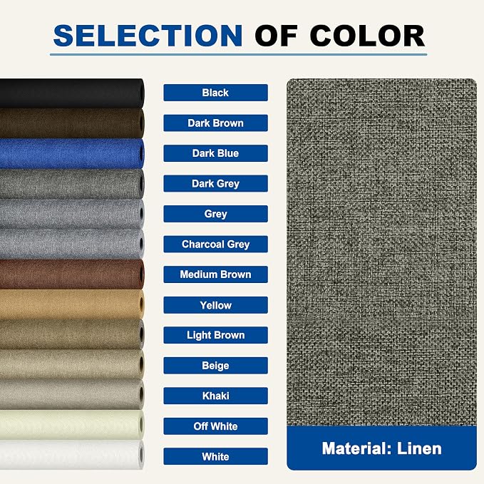 KING MOUNTAIN Linen Repair Patches, Self-Adhesive Fabric Patches, 4 X 63 inch Extra Size, Multi Color, Can be Used for Sofa Repair (Dark Grey 1.0)