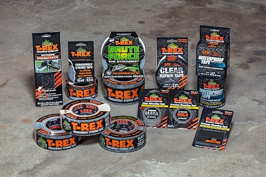 T-Rex Tape Extra-Wide Duct Tape with UV Resistant & Waterproof Backing for Ferociously Strong Repairs, 2.83" x 25 yd, Gunmetal Gray, 1 Roll (Pack of 6)