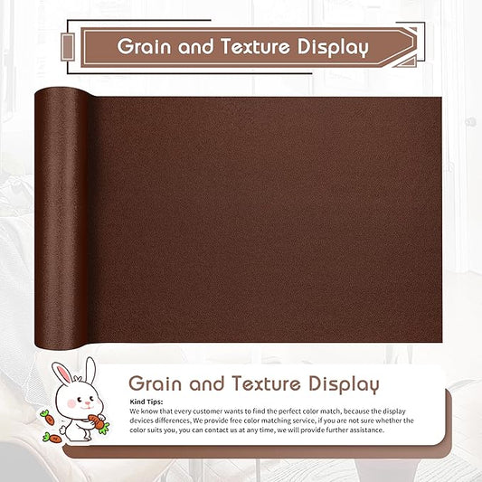 KING MOUNTAIN Leather Repair Patch,16 x 60 Inches self Adhesive Leather Repair Tape for Damaged Leather Furniture, Sofa Seating,Car Seats, Leather Goods(New Brown)
