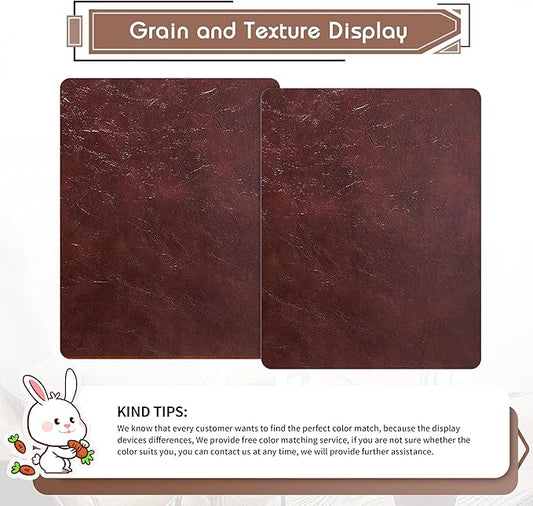 KING MOUNTAIN Leather Repair Patch,2 Packs 9 x 11 Inches self Adhesive Leather Repair Tape for Damaged Leather Furniture, Sofa Seating,Car Seats, Leather Goods(Red Brown)