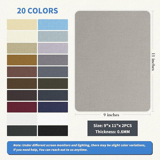 KING MOUNTAIN Canvas Repair Patch 9 x11 Inch 2 Pcs Self-Adhesive Waterproof Fabric Patch for Sofas, Tents, Furniture,Tote Bags, Car Seats (Light Grey)