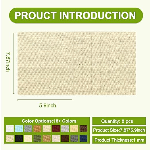 Besezx Canvas Repair Patch,Outdoor Gear Patch, 7.87x5.9 Inches 8PCS,Waterproof Self-Adhesive Fabric Repair Tape for Repairing Boat Covers,Sun Shades,Sofas,Tents,Lounge Chairs,Awnings (Light Beige)