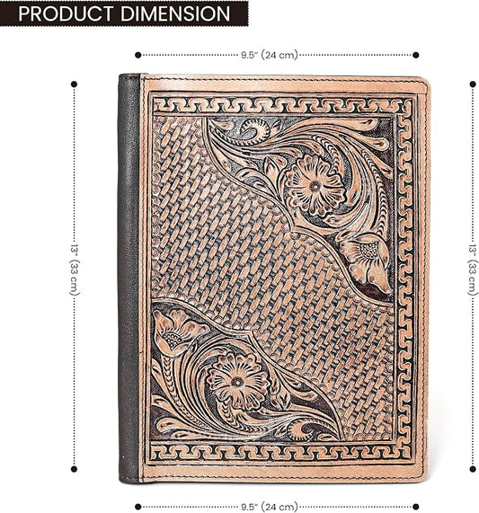 Handmade Premium Grain Leather File Cover for Men and Women - Letter Size Document File Organiser for Resumes, CVS, and Important Papers