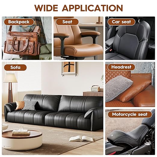 Transparent Leather Repair Patches, 5.5" x 8", 6 Sheets, Self-Adhesive Leather Repair Kit for Furniture, Sofas, Car Seats, Office Chairs and Vinyl Repair.(Semi-Transparent)
