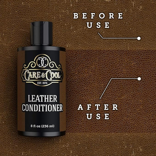 Care & Cool Ultimate Leather Conditioner and Softener with Hi-tech Cloth. Restores, Polishes, and Rejuvenates Your Shoes, Boots, Jackets, Purses, Bags, Car Interiors, Couches, and other Furnitures.