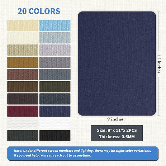 KING MOUNTAIN Canvas Repair Patch 9 x11 Inch 2 Pcs Self-Adhesive Waterproof Fabric Patch for Sofas, Tents, Furniture,Tote Bags, Car Seats (Dark Blue)