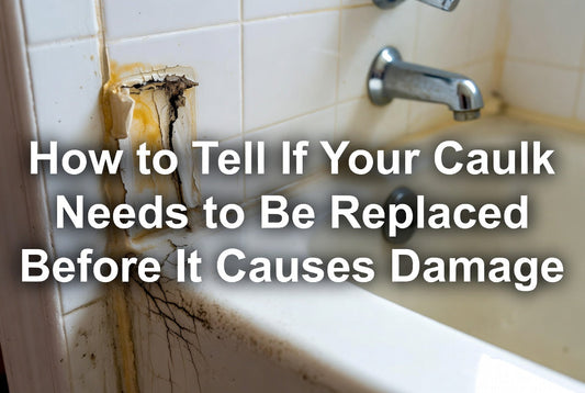 Damaged caulk with cracks and discoloration showing signs of replacement needed