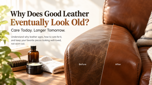 Aged leather surface showing natural patina and wear over time