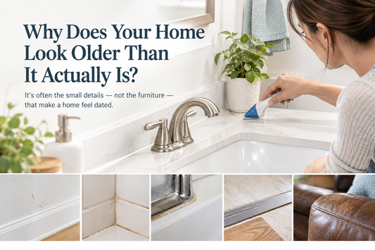 Bright home interior showing how worn details can make a room look dated