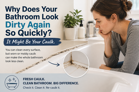 Bathroom caulk that appears dirty and moldy even after cleaning