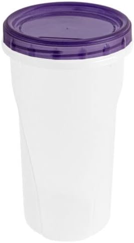 [48 Oz - Purple - 4 Pk] Large Deli Food Storage Screw And Seal Containers 48 Oz Stackable Reusable Mirowave Dishwasher Safe Quality Plastic Twist Cap Canisters 4 Pack