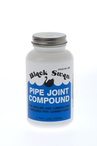 Black Swan Pipe Joint Compound -Soft-Set Pipe Thread Sealant – Non-Hardening - Reliable Leak Prevention - Drip-Resistant – 1/4 Pint with Brush Cap