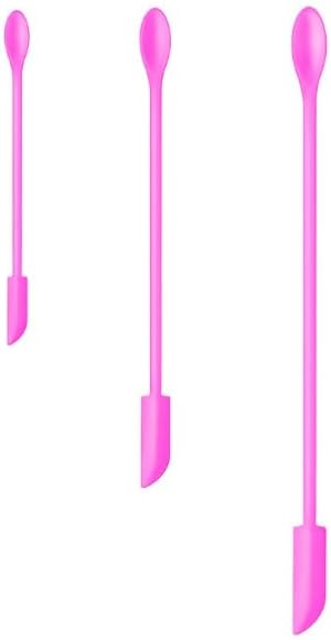 Silicone Spatula Set (6Pcs) - Mini Scraper Tool for Beauty & Food （Reach Every Last Drop - Multi-Size Spatulas for Makeup Jars, Lotion Bottles & Kitchen Containers） (Pink)