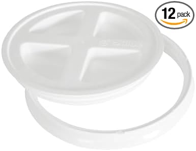 Gamma2 Seal Lid White | For Pet Food Storage | Fits 3.5-7 Gallon Buckets | BPA Free | Pack of 12