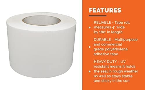 Crawlspace-DIY Vapor Barrier Tape, 12 Mil Easy-to-Use Polyethylene Moisture Vapor Barrier Seam Tape for Crawl Space, Repairs, Underlayment, Waterproof, 4" x 180', 3 Rolls