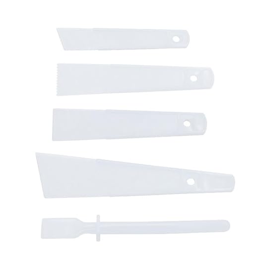 5 Pack Glue Spreader Plastic Glue Smear Plate Scraper Sticks Applicator Tool for Leatherwork Woodwork Handmade DIY Leather Spreads Burnishing Gum Art Craft Project
