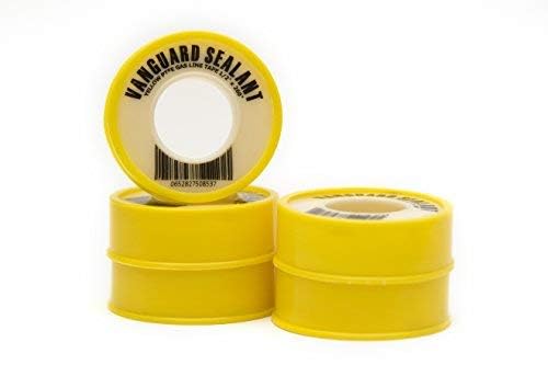 Teflon Gas Pipe Thread Sealant - PTFE Yellow Teflon Tape for Gas Fittings - 260" Length Pipe Thread Tape 1/2 inch High Resistance Leak Prevention - Propane Thread Seal Tape