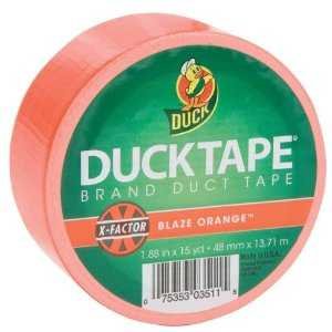 Duck Brand 1265019 Color Duct Tape, Neon Orange, 1.88 Inches x 15 Yards, Single Roll (Pack of 6)