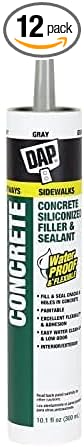 DAP Concrete and Mortar Filler and Sealant, Gray,10.1 Oz (Pack of 12)