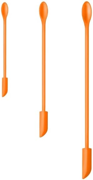 Silicone Spatula Set (6Pcs) - Mini Scraper Tool for Beauty & Food （Reach Every Last Drop - Multi-Size Spatulas for Makeup Jars, Lotion Bottles & Kitchen Containers） (Orange)