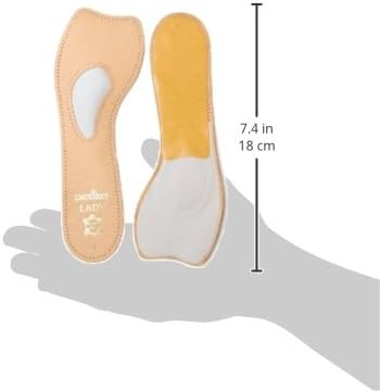 Pedag 121 Lady 3/4 Ultra Thin Leather Self Adhesive Insole for All Heels, Tan, Women's 5