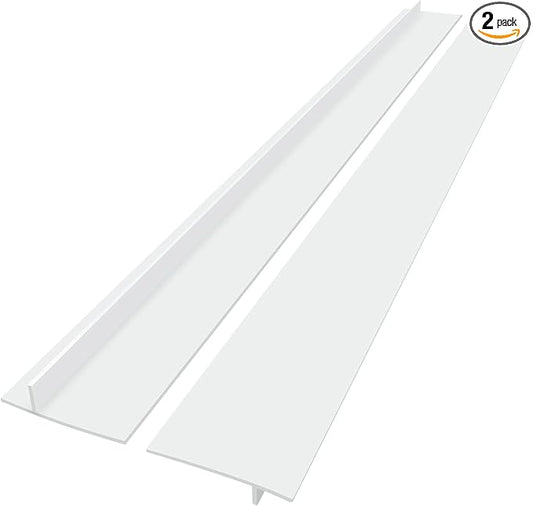 Silicone Stove Counter Gap Cover (2 Pack, 30in × 2.25in), Trim-to-Fit Kitchen Gap Filler, Heat Resistant Stove Gap Cover for Counter, Oven, Washer & Dryer – Easy Clean, Non-Slip, White