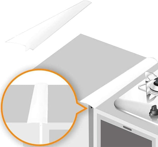 Linda’s Essentials Silicone Stove Gap Covers (2 Pack), Heat Resistant Oven Gap Filler Seals Spaces Between Stovetop and Counter, Easy to Clean Stove Side Guard (25 Inches, White)
