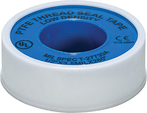 Weld-On 80315 Thread Seal Tape with PTFE, 1/2 inch by 260 inches, White