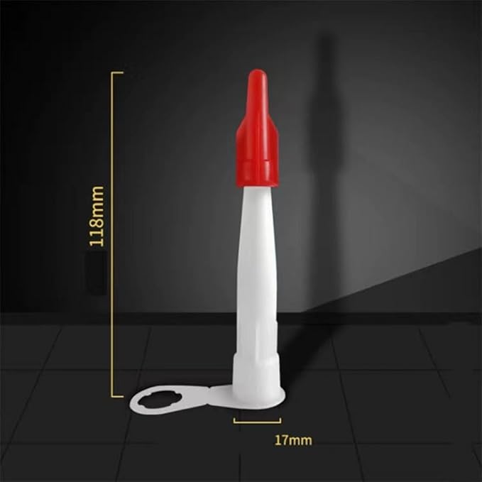 12 pcs Plastic Caulking Gun extender Caulk Nozzle Tip Tool for Caulking Gun each with a red cover Can protect the remaining glass glue from solidifying easily Used for Caulking Gun
