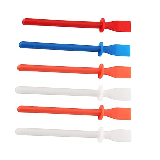 Healifty 6Pcs Silicone Glue Spreader Applicator Tool Kit, Flexible Plastic Adhesive Spatula Scraper Brush Set for Woodworking, Leather, Book Binding and Resin Crafts