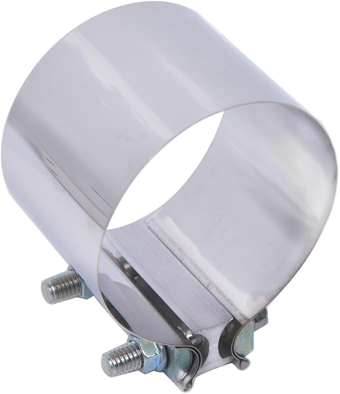 ID 4 Inch Exhaust Clamp, Stainless Steel 4" Lap Joint Band Clamp Sleeve Coupler Fit For OD 4" Pipes