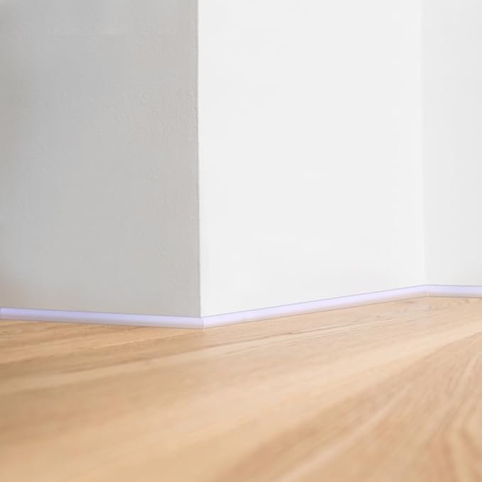 1/2 Inch Flexible Quarter Round Molding, 9.8Ft Trim Molding with Self Adhesive for Wall Tile Edge Floor Corner, Staircase Cabinet Tub (Transparent)