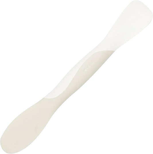 Tovolo Scoop and Spread Large Dual End Silicone Sandwich Spreader Tool with Nylon Handle, BPA Free Dishwasher Safe Silicone and Nylon Tool for Spreading and Scooping, Buttercream and Ivory