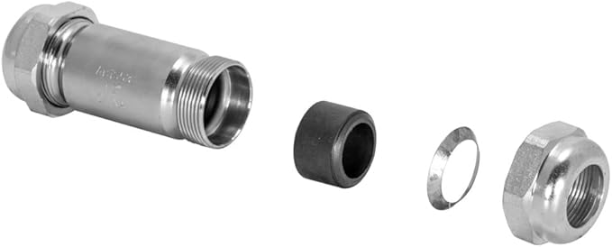 Eastman 3-7/8 Inch Long Pattern Compression Coupling, 1/2 Inch IPS, Galvanized Steel, 20562