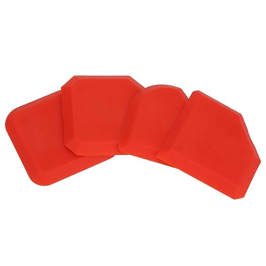 Sealant Scraper Cleaning Tool Kit, 4pcs/Set Caulk Finishing Tool Silicone Sealant Remover Smoother Finisher Scraper Cleaner Caulking Tool Kit for Kitchen Bathroom Window Floor Joint, Red