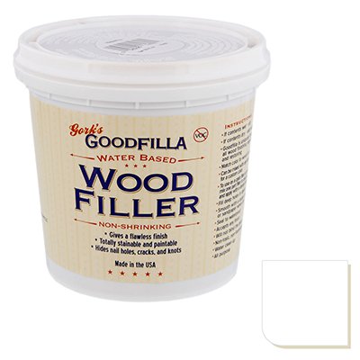 Goodfilla White,1 Quart (3.5lbs) Wood and Grain Filler, Stainable, Sandable, Zero Waste, Non-Toxic, USA Made