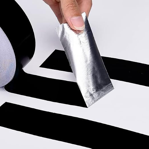 LLPT Aluminum Black Foil Tape 2 Inches x 55 Yards 3.94 Mil | Industrial Grade, Extra Thick, Strong Adhesive, No Residue, Weather Resistant for HVAC Sealing Hot Cold Air Pipe Metal Repair
