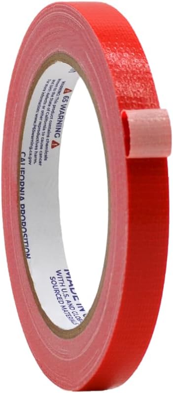 WOD DTC10 Advanced Strength Industrial Grade Red Duct Tape, 1/4 inch x 60 ft. Waterproof, UV Resistant For Crafts & Home Improvement