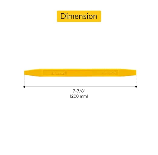 Tapered End Stick Tool, Plastic Construction, Yellow Finish, 7-7/8" Length, Non-Scratch Hand Tool for Caulk, Sealant, Vinyl Window Channels, Mixing, Glazing - Pack of 5
