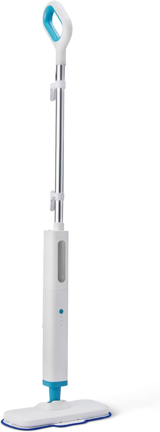 Amazon Basics Steam Mop for All Sealed Hard Floors, Heats Up in 30 Seconds, Chemical-Free Cleaning, 3 Washable Pads, 20-Foot Cord, White