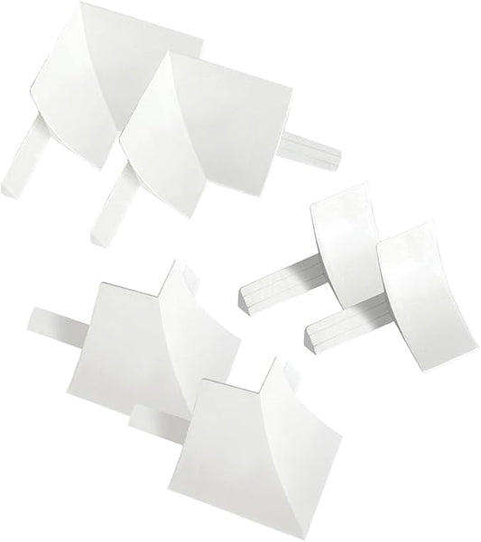 InstaTrim Corner & End Caps - Six White 1/2" Wide Trim Corner and End Pieces - Finishing Caps for Corners & Exposed Ends - Paintable