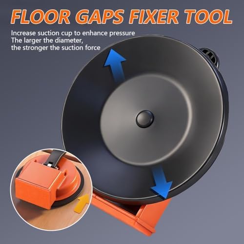 Floor Gap Fixer Tool- Strong Suction Cup, Plank Grabber with Suction Cup, Flooring Gap Repair Tool for Wood, Tile, Vinyl & Laminate Flooring | Floor Installation & Repair Kit (Suction Cup + Hammer)