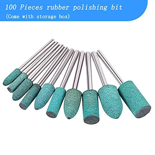 𝐋𝐮𝐨 𝐤𝐞 100 Pcs Rubber Polishing Kits, 1/8'' Shank Silicone Rubber Polishing Bits Buffing Tips Sets for Dremel Rotary Tools